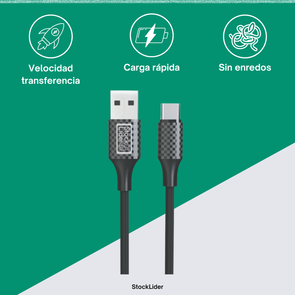CABLE DE CARGA USB - TIPO C 2M