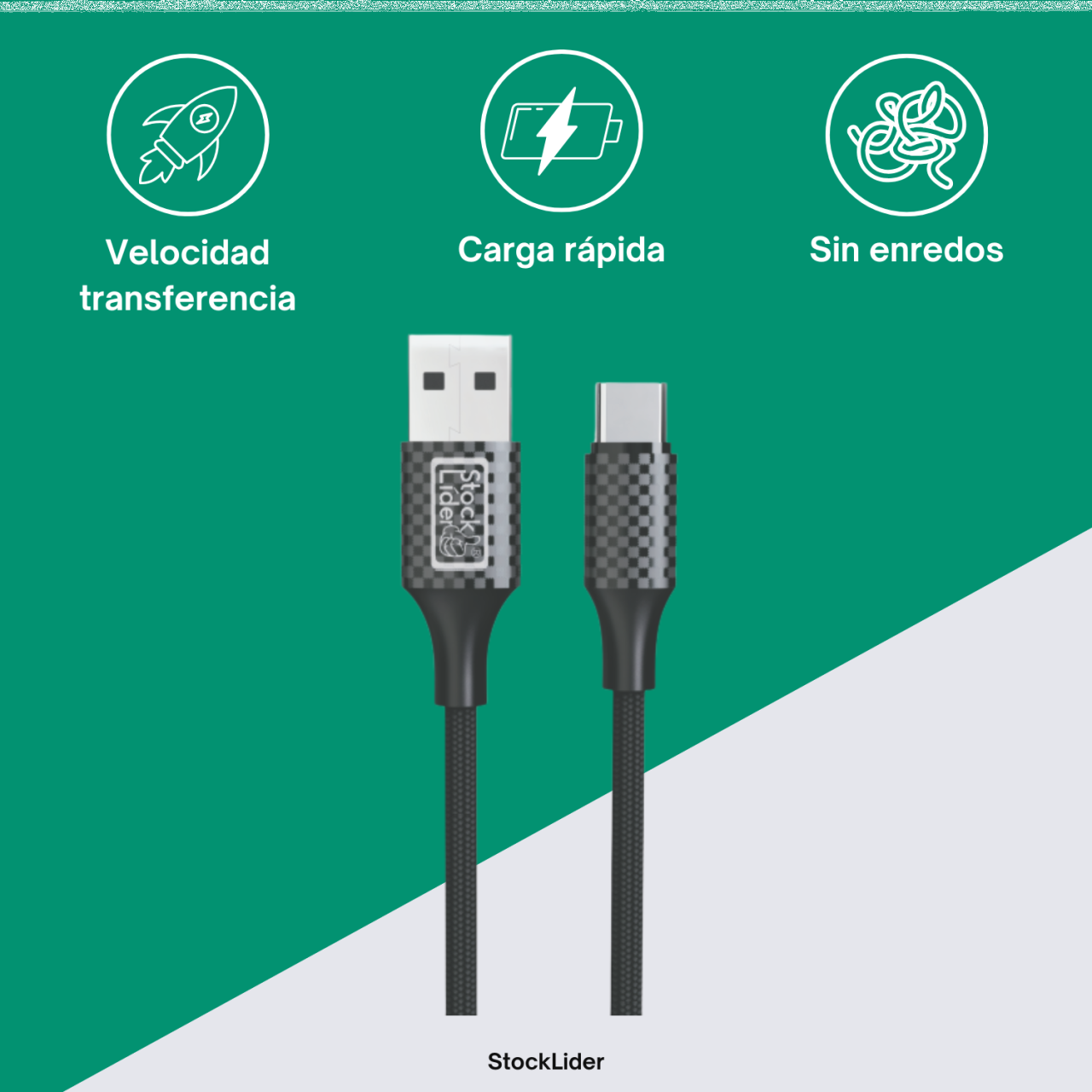 CABLE DE CARGA USB - TIPO C 2M