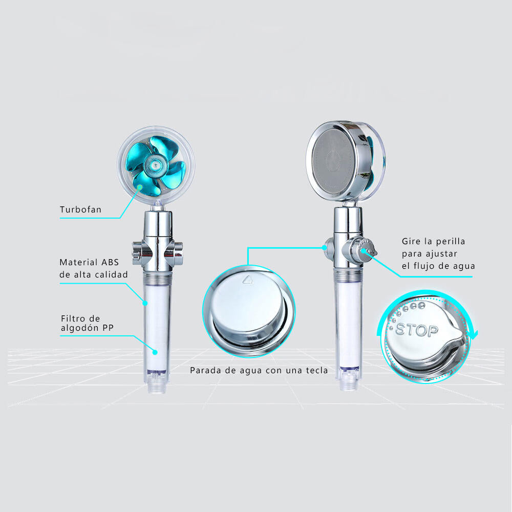 CABEZAL ALCACHOFA DE DUCHA HÉLICE CON FILTRO ANTICAL