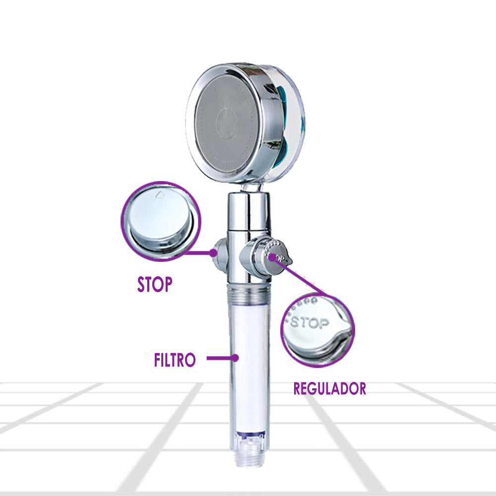 CABEZAL ALCACHOFA DE DUCHA HÉLICE CON FILTRO ANTICAL