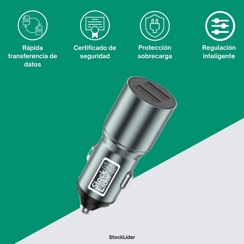 Cargador coche doble USB x2